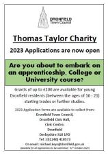 Thomas Taylor Charity - 2023 Applications now open