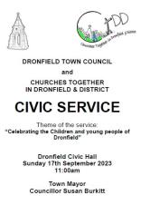 Dronfield Civic Service - Sunday 17th September 2023 at 11am