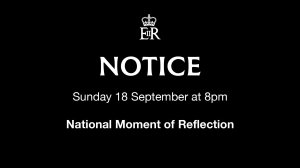 National Moment of Reflection - 18th September 2022 at 8pm